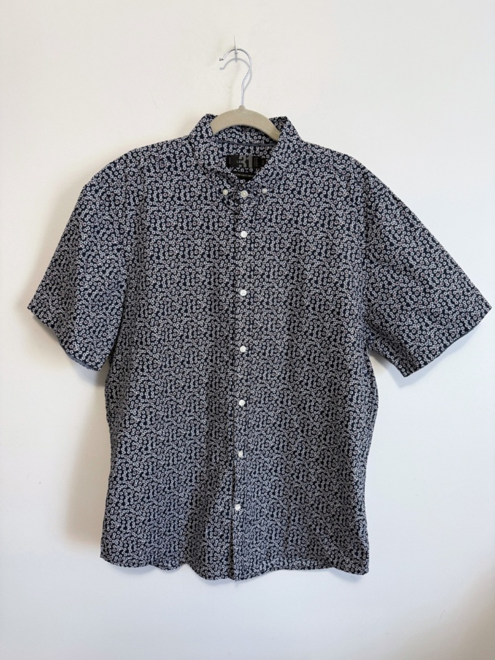 Simons Le31 Navy Blue Floral Print Button down shirt